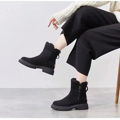 Mid-Tube Plus Velvet Thickened Warm Platform Fashion Snow Boot