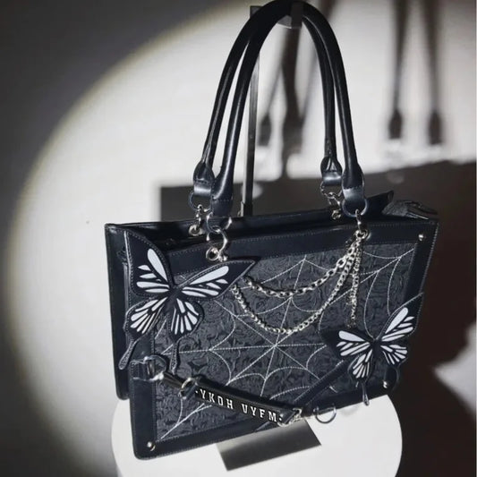 Y2K Labyrinth Butterfly Spider Web Chain DIY Transparent Lolita Gothic Bag