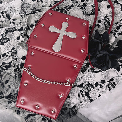 Gothic Vampire Coffin Shape Punk Lolita School Crossbody Halloween Bag