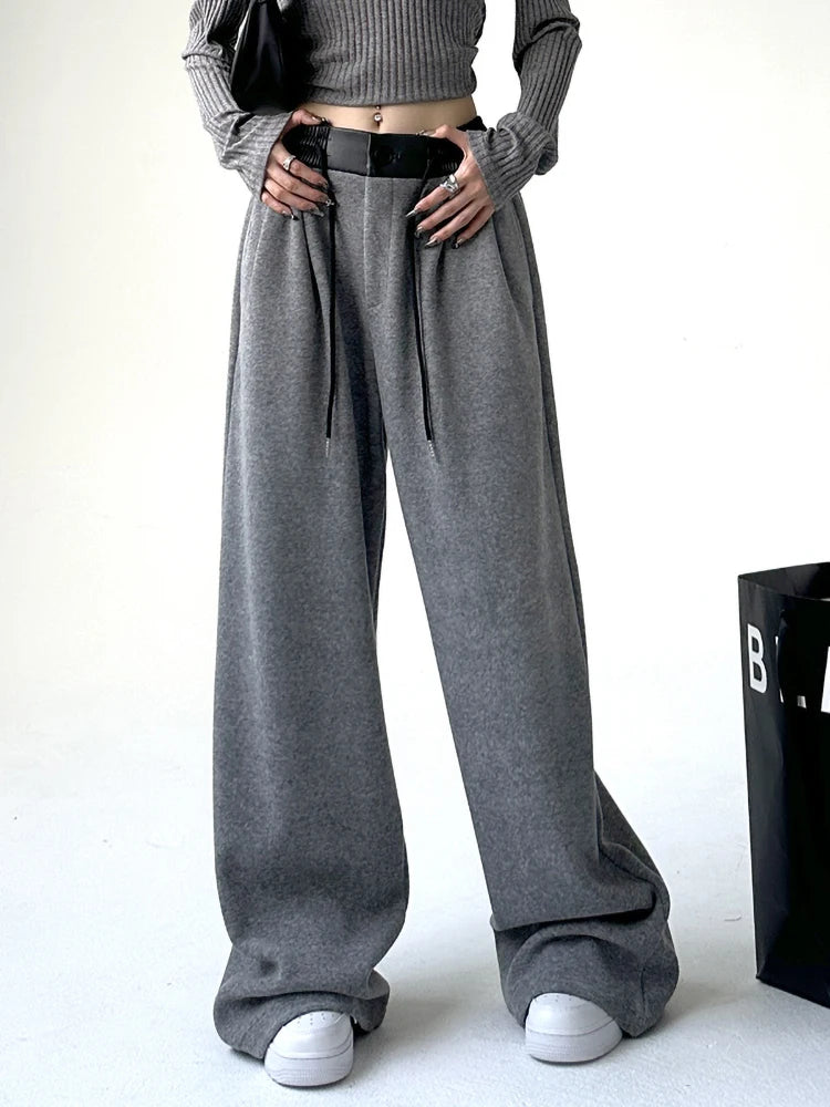 Autumn Winter New Harajuku Streetwear Casual  High Waist Sweatpants