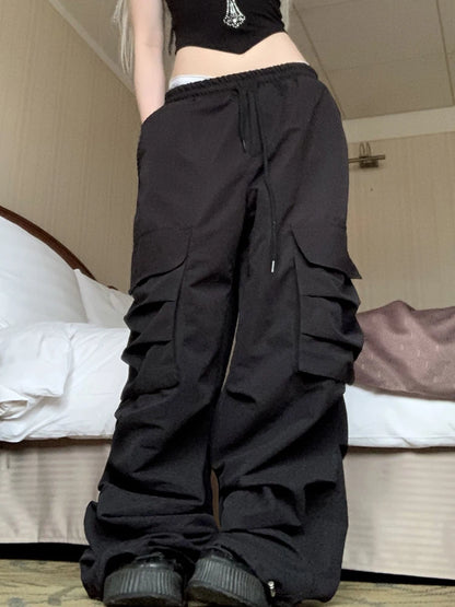 Streetwear Baggy Low Waist Y2K Rockmore Parachute Sweatpants