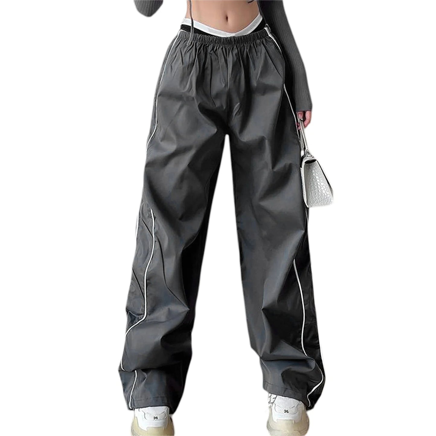 Loose Y2K Baggy Cargo  Drawstring Elastic Low Waist Sweatpants